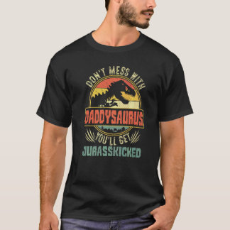 T-shirt Hommes Distressed Daddy Dinosaur Rex Saurus Père