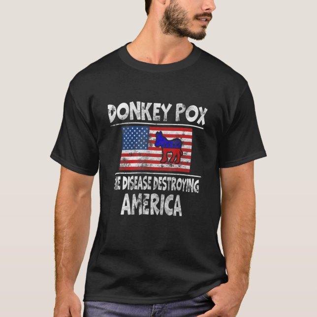 T-shirt Hommes Donkey Pox La Maladie Détruisant L'Amérique (Devant)