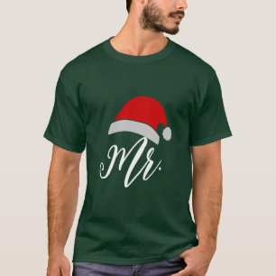 T-shirt Hommes Drôle Couples de Noël Correspondant M. Sant