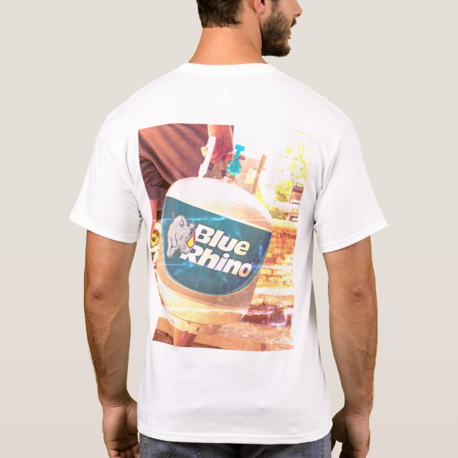 T-shirt Hommes du Rhino bleu "Vintage Carry" (Dos)