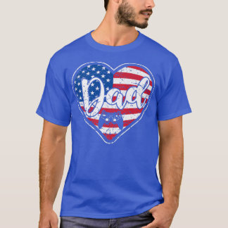 T-shirt Hommes en détresse Drapeau américain Coeur jeu vid