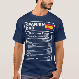 T-shirt Hommes Espagnol Papa Nutrition Fiches Fête des pèr
