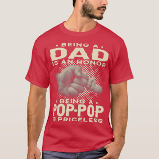T-shirt Hommes Être un DAD est HONNEUR Être un POPPOP est 