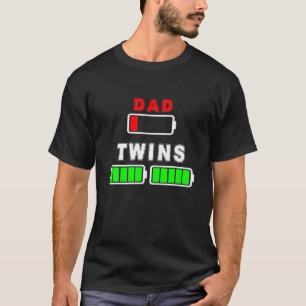 T-shirt Hommes Fatigué Papa Faible Batterie De Jumeaux Ple