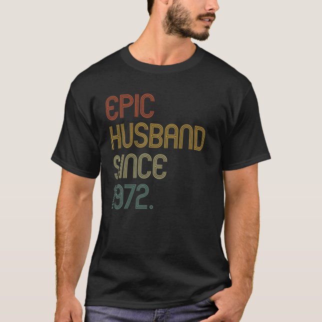 T-shirt Hommes Femmes 50E Anniversaire Mariage Mari Épique (Devant)