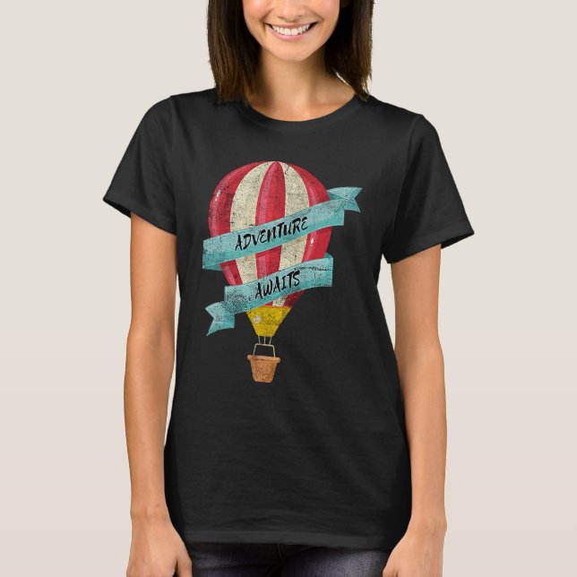 T-shirt Hommes Femmes Aime Hot Air Balloon Cool Aventure A (Devant)