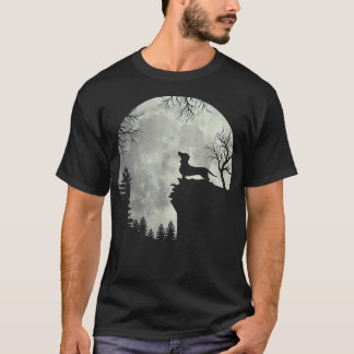 T-shirt Hommes Femmes Dachshund Et Lune Art présent (cadea