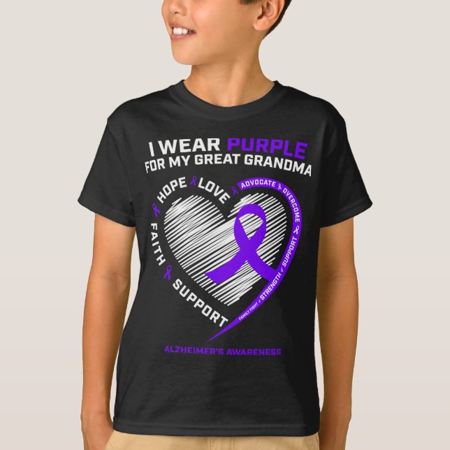 T-shirt Hommes Femmes Violet Grand Grand-mère Alzheimer La (Devant)