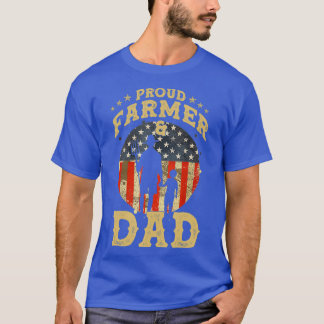 T-shirt Hommes Fier Agriculteur Papa Patriotique Agricultu