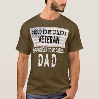T-shirt Hommes Fier d'être un vétéran et papa Fête des pèr