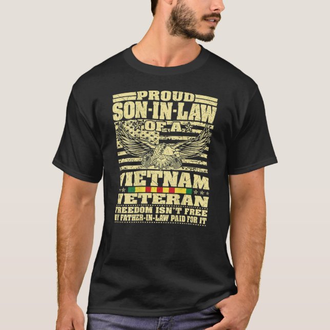 T-shirt Hommes Fier Fils En Droit D'Une Liberté Vétéran Vi (Devant)