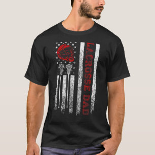 T-shirt Hommes Fier Lacrosse Papa Cool Drapeau Américain U