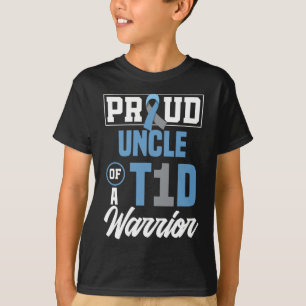 T-shirt Hommes Fier Oncle D'Un Guerrier T1D Reconnaissant