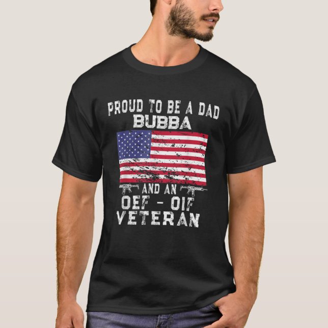 T-shirt Hommes Fier Papa Bubba OEF OIF Vétérinaire Retro U (Devant)