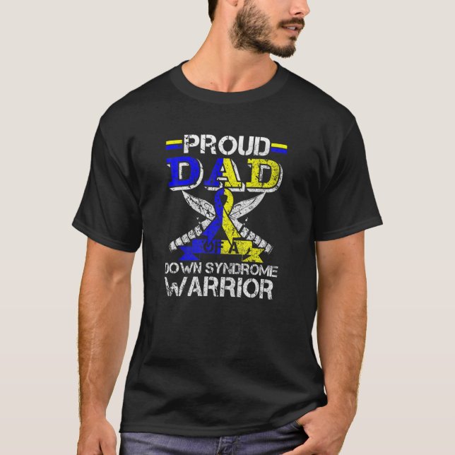 T-shirt Hommes Fier Papa D'Un Costume De Guerrier Du Syndr (Devant)