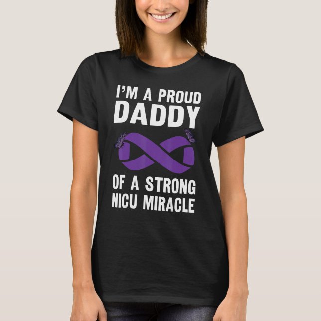T-shirt Hommes Fier Papa D'Un Puissant Nicu Miracle Warrie (Devant)