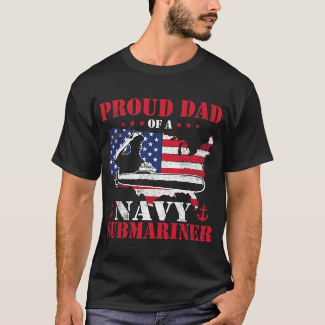T-shirt Hommes Fier Papa D'Un Sous-Marinier De Marine - Pa (Devant)