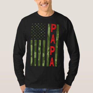 T-shirt Hommes Fier Papa Fête des pères Camouflage américa