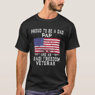 T-shirt Hommes Fier Papa Pap Iraq Freedom Veteran Retro US