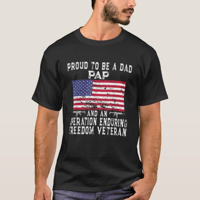 T-shirt Hommes Fier Papa Pap Opération Enduring Freedom Ve (Devant)