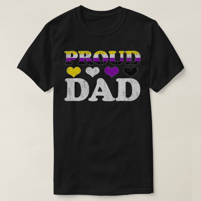 T-shirt Hommes Fier père Nonbinary Fierté Drapeau LGBT Pèr (Design devant)