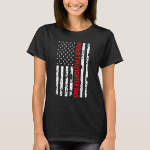 T-shirt Hommes Fier Pompier Papa Pompier Service d'incendi