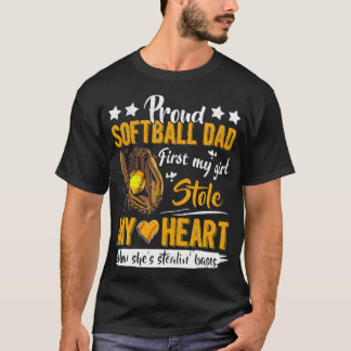 T-shirt Hommes Fier Softball Papa mignon softball Papa 5