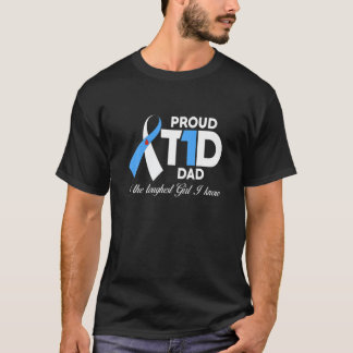 T-shirt Hommes Fier T1D Papa De Fille Sensibilisation au d