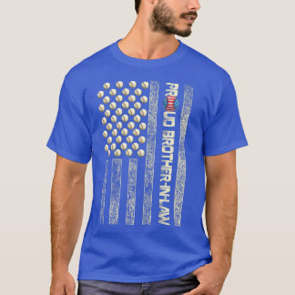 T-shirt Hommes Fiers BrotherInLaw American Flag Baseball P