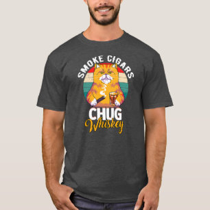 T-shirt Hommes Fumer Cigars Chug Whiskey Cigar Smoker