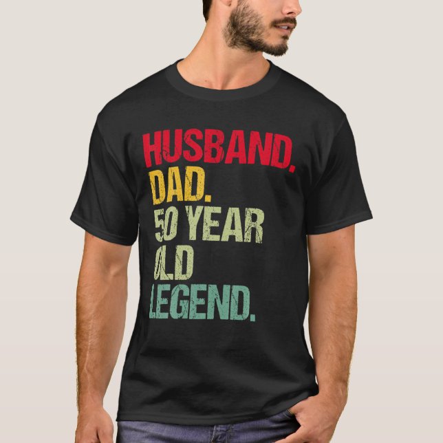 T-shirt Hommes Funny 50E Anniversaire De Père Mari 50 Ans  (Devant)