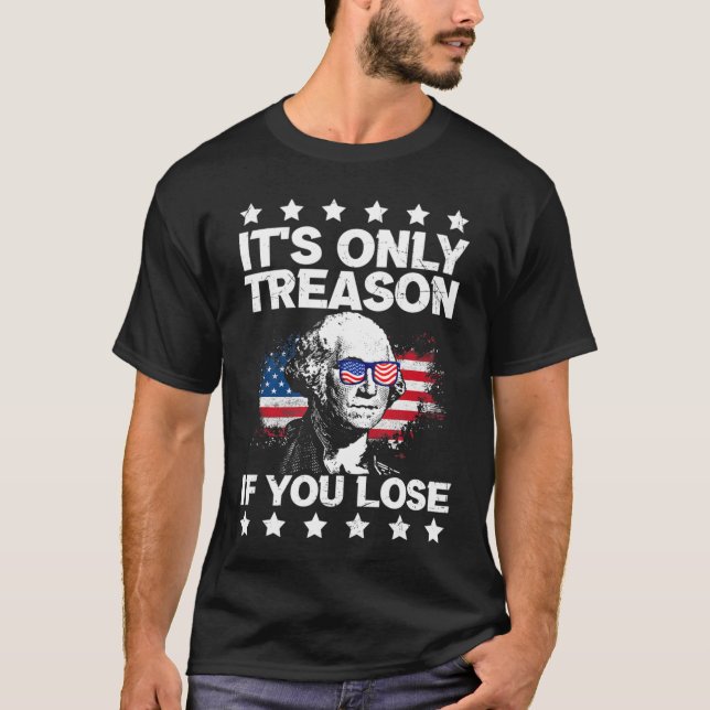 T-shirt Homme's Funny George Washington Cool 4 juillet (Devant)