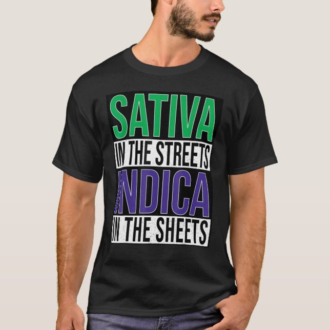 T-shirt Homme's Funny Stoner Shirt Sativa Dans Les Rues In (Devant)