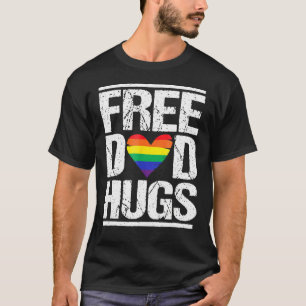 T-shirt Hommes Gratuit Papa Accroche Lgbt Pride Rainbow He