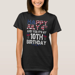 T-shirt Hommes heureux 4 Juillet Et Oui C'est mon 10e anni