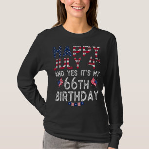 T-shirt Hommes heureux 4 Juillet Et Oui C'est Mon 66e anni
