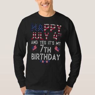 T-shirt Hommes heureux 4 Juillet Et Oui C'est mon 7e Anniv