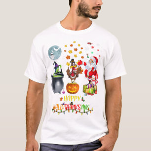 T-shirt Hommes Heureux Hallothanksmas Funny Hallowee