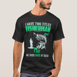 T-shirt Hommes J'ai Deux Titres Pêcheur Beau-Père Bass Fis