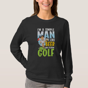 T-shirt Hommes J'Aime La Bière Et Jouer Golf Pro Sport