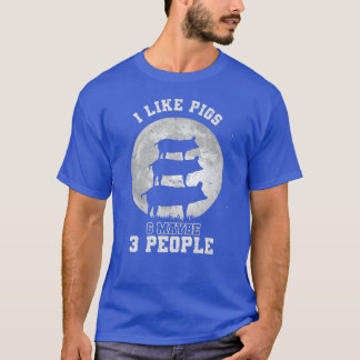 T-shirt Hommes J'Aime Les Chiens Et Peut-Être 3 Personnes 