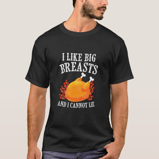 T-shirt Hommes J'Aime Les Grands Seins Thanksgiving Turqui (Devant)