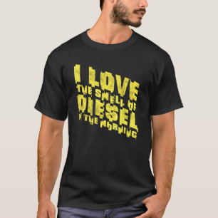 T-shirt Hommes J'Aime L'Odeur Du Diesel Dans Le Quo Du Mat