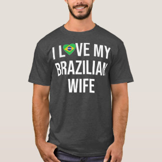 T-shirt Hommes J'Aime Ma Femme Brésilienne