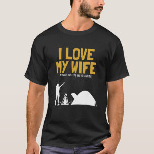 T-shirt Hommes J'Aime Ma Femme Camping Glamping Backpackin