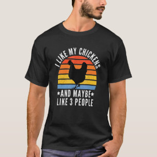 T-shirt Hommes J'aime Mes Poules Et Peut-être J'aime 3 Per