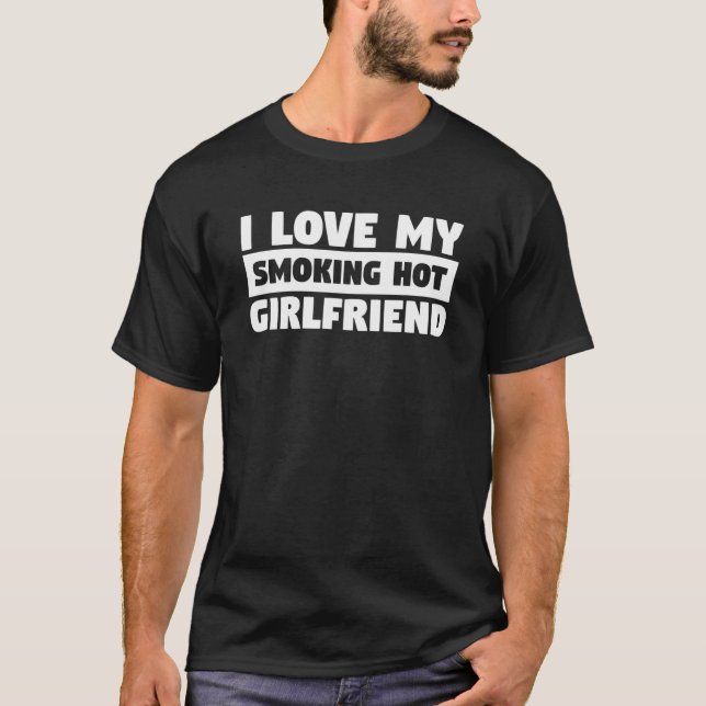 T-shirt Hommes J'Aime Mon Fumer Chaud Girlfriend Relation (Devant)
