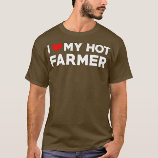 T-shirt Hommes J'Aime Mon Mari Chaud Farmer Fiance