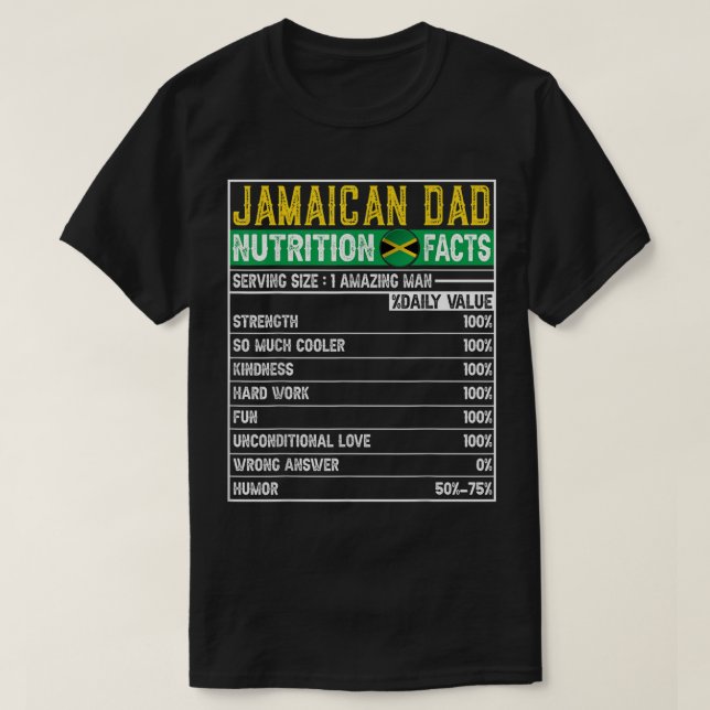 T-shirt Hommes Jamaïcain Papa Cadeaux Papa Héros Nutrition (Design devant)