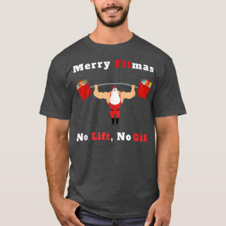 T-shirt Hommes Joyeux Fitmas, Pas d'ascenseur Pas de cadea
